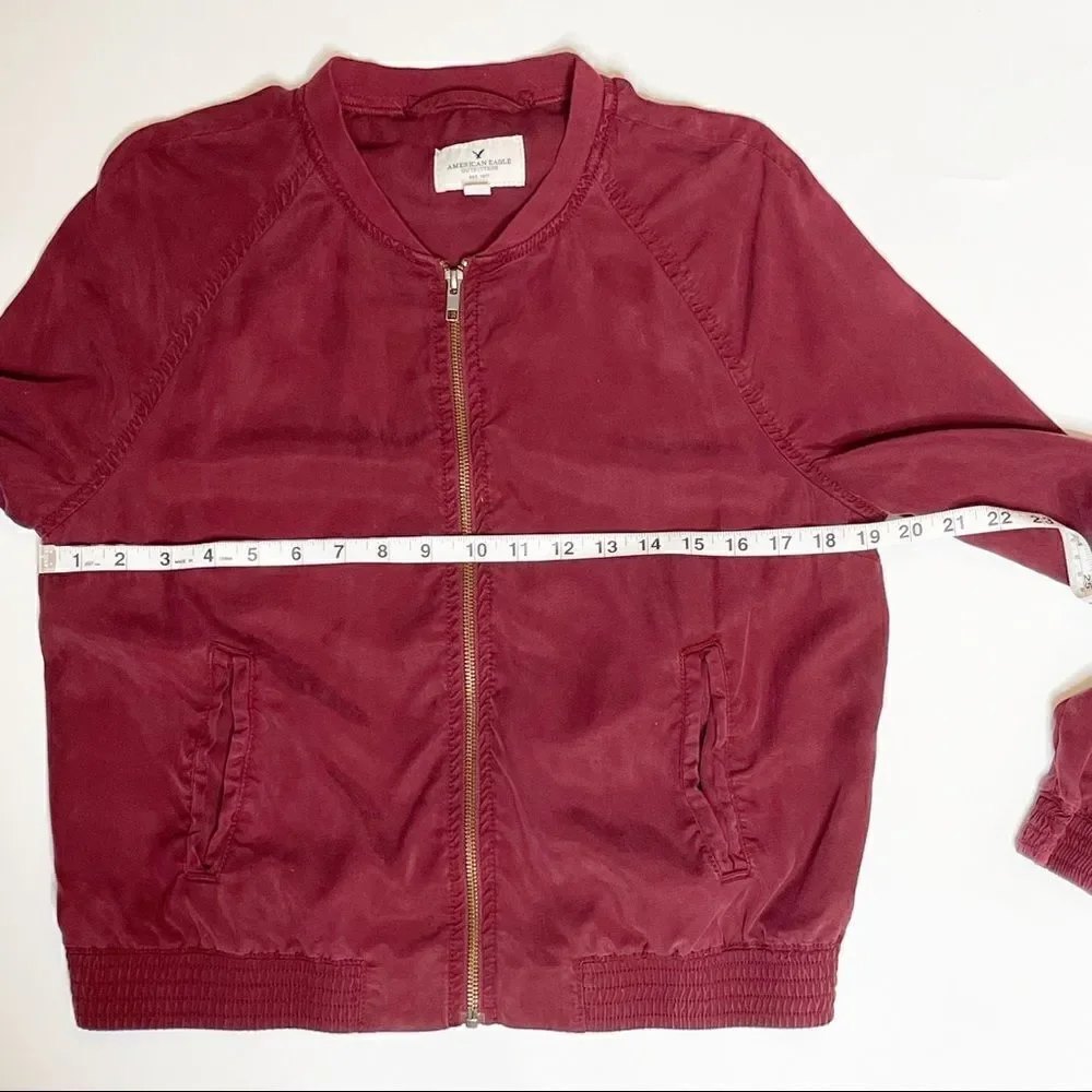 American Eagle Outfitters maroon zip up lightweight jacket
